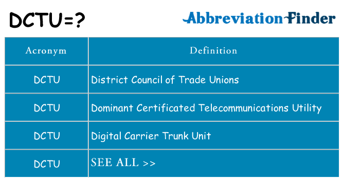What does dctu stand for