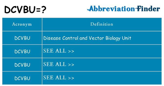 What does dcvbu stand for