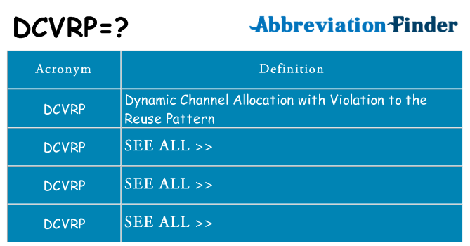 What does dcvrp stand for