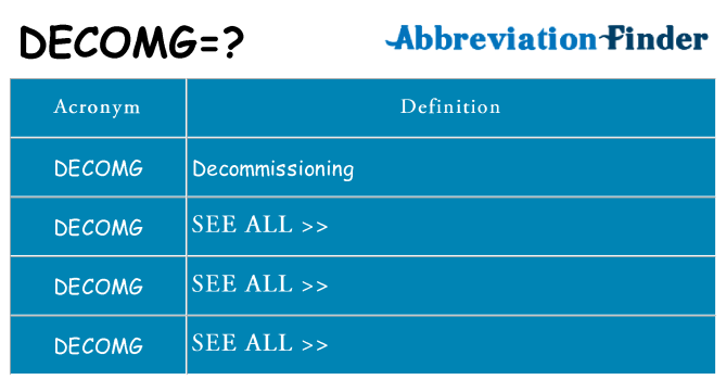 What does decomg stand for
