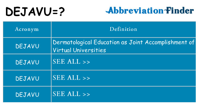 What does dejavu stand for