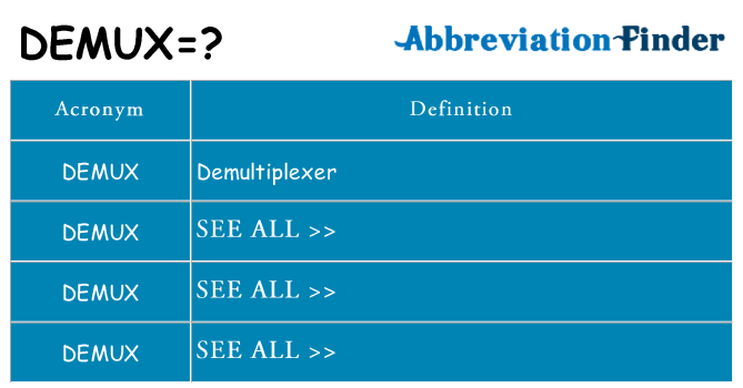 What does demux stand for