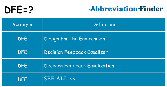 What does dfe stand for