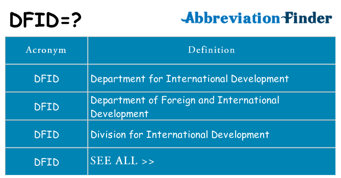 What does dfid stand for
