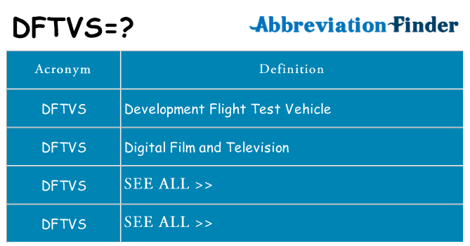 What does dftvs stand for