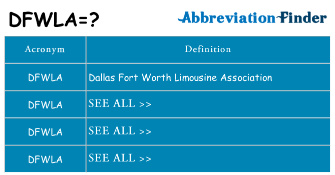 What does dfwla stand for