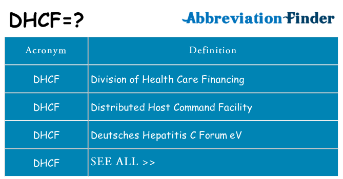 What does dhcf stand for