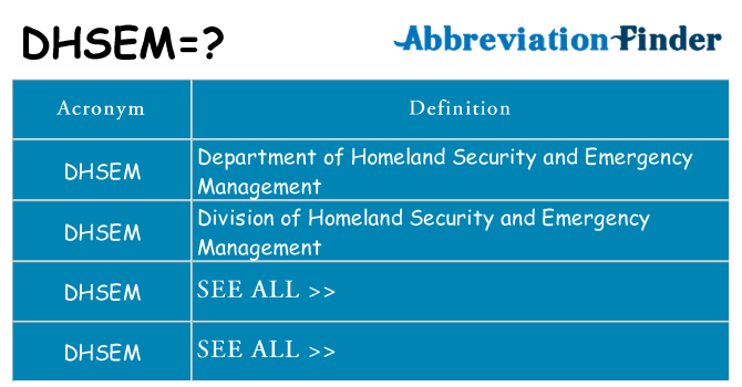 What does dhsem stand for