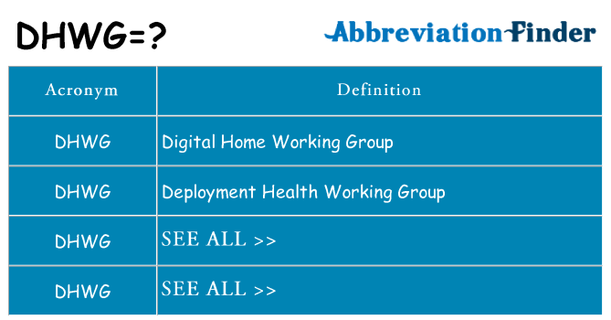 What does dhwg stand for