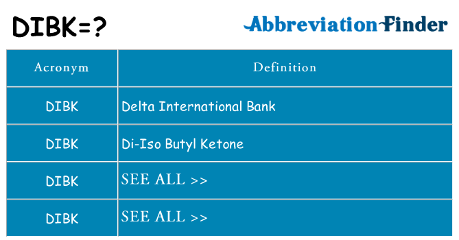 What does dibk stand for
