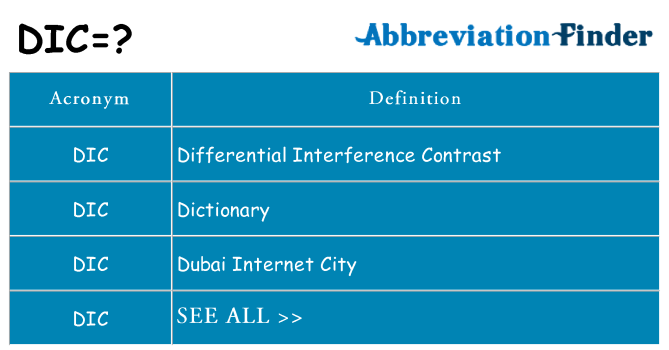 What does dic stand for
