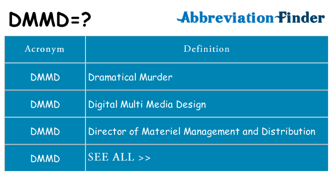 What does dmmd stand for