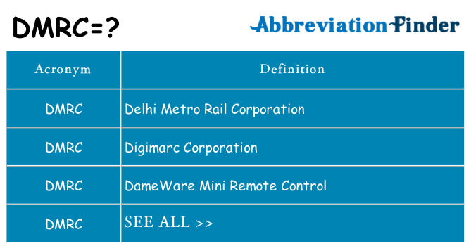 What does dmrc stand for