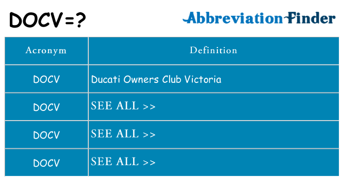 What does docv stand for