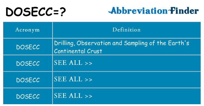 What does dosecc stand for