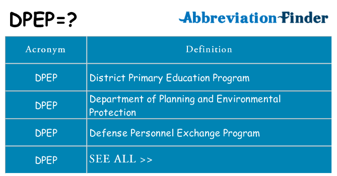 What does dpep stand for