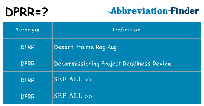 What does dprr stand for