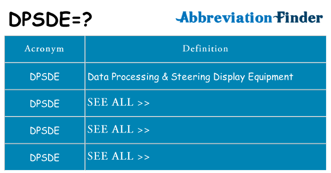 What does dpsde stand for