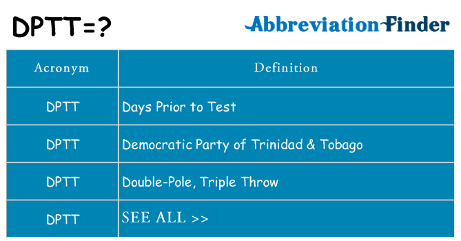 What does dptt stand for
