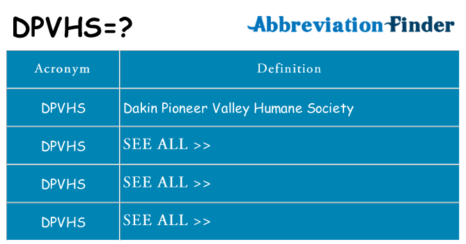 What does dpvhs stand for