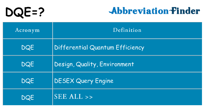 What does dqe stand for