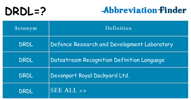 What does drdl stand for