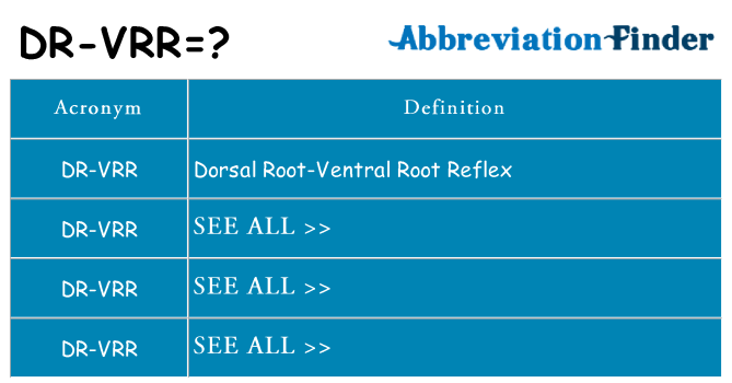 What does dr-vrr stand for