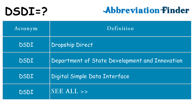 What does dsdi stand for