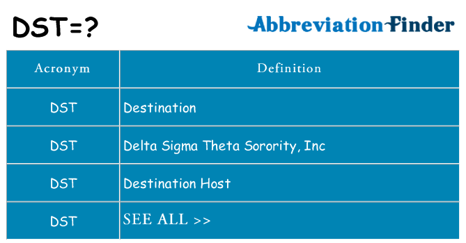 What does dst stand for