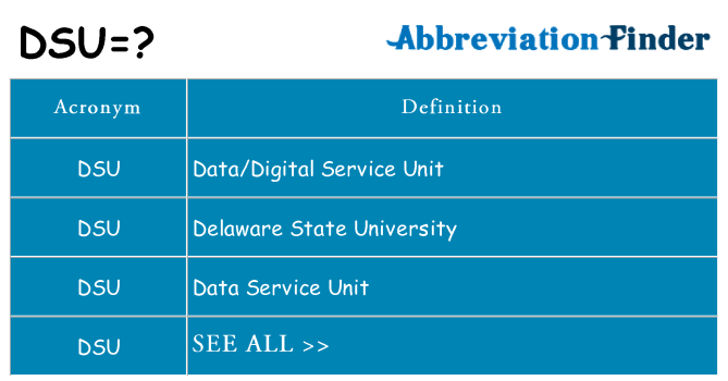 What does dsu stand for