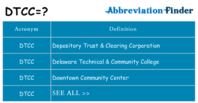 What does dtcc stand for