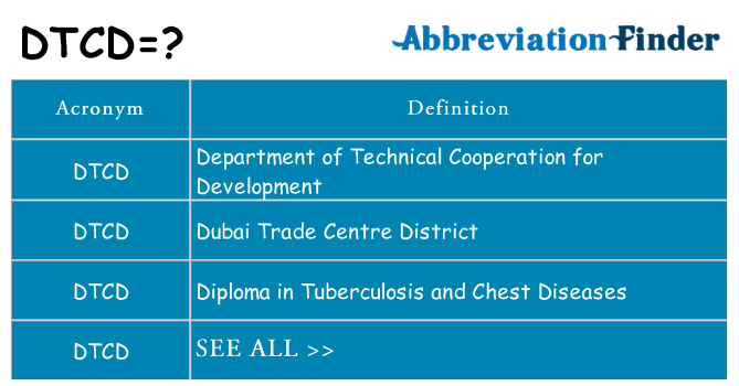 What does dtcd stand for