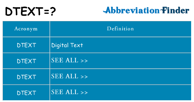 What does dtext stand for