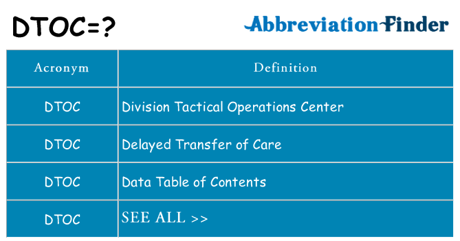 What does dtoc stand for