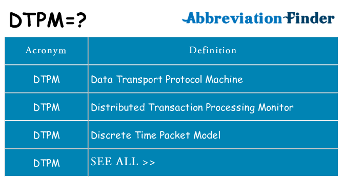 What does dtpm stand for