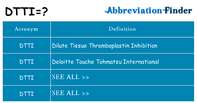 What does dtti stand for