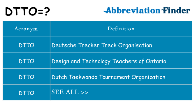 What does dtto stand for