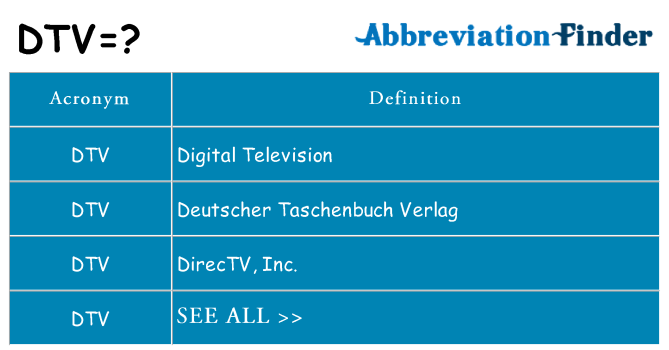 What does dtv stand for