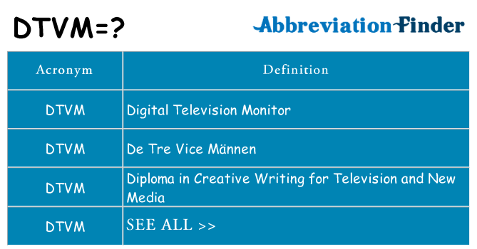 What does dtvm stand for