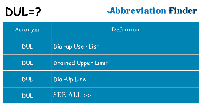 What does dul stand for