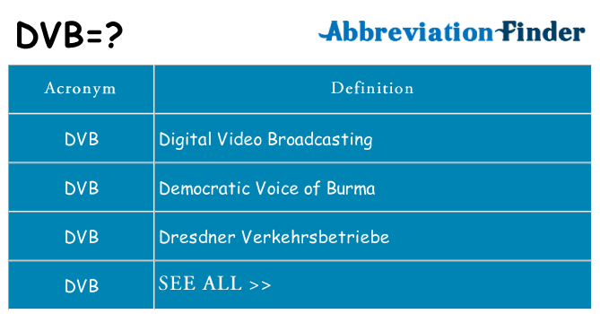 What does dvb stand for