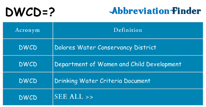 What does dwcd stand for