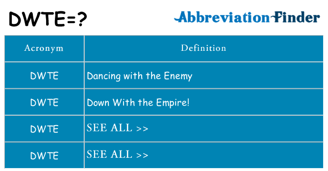 What does dwte stand for