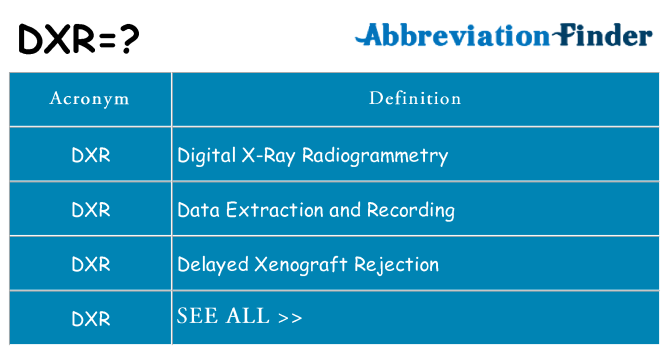 What does dxr stand for