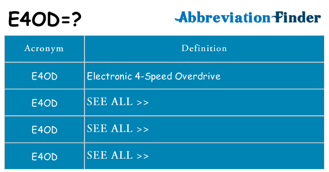 What does e4od stand for