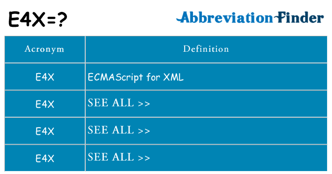 What does e4x stand for