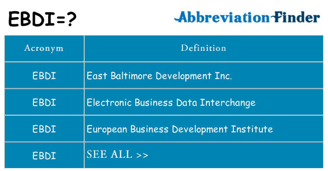 What does ebdi stand for