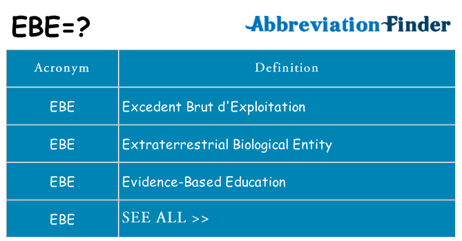 What does ebe stand for