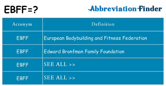 What does ebff stand for