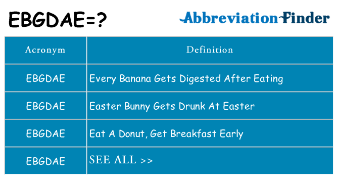 What does ebgdae stand for